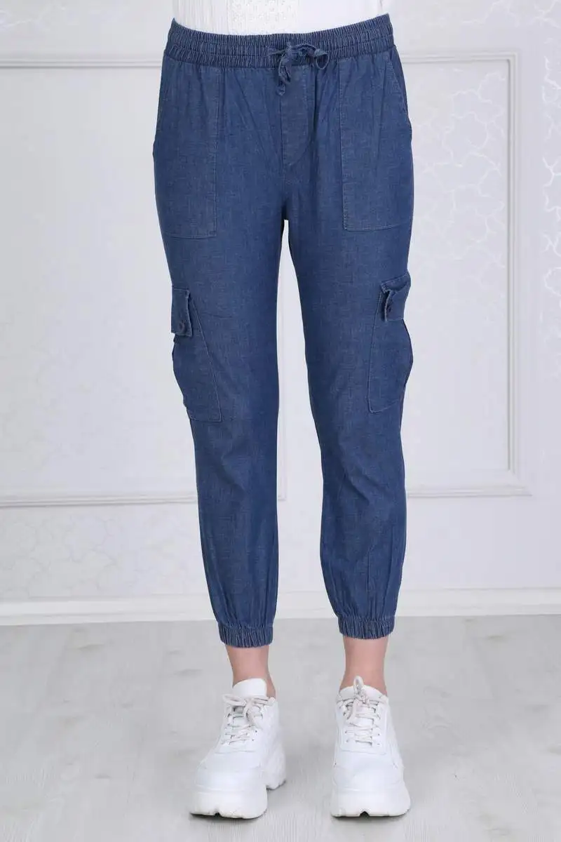 

Summery Jogger Cargo Pocket Detail Pants Navy Blue