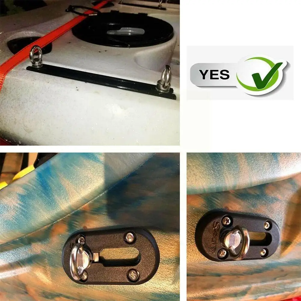 

4Pcs Boat Kayak Rail Mount Tie Down Eyelet Steel Hardware For Fishing Plier Lanyard Paddle Leash A3F1