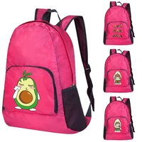 unisex lightweight outdoor backpack avocado print portable foldable camping camping hiking travel daypack women pink sport bags