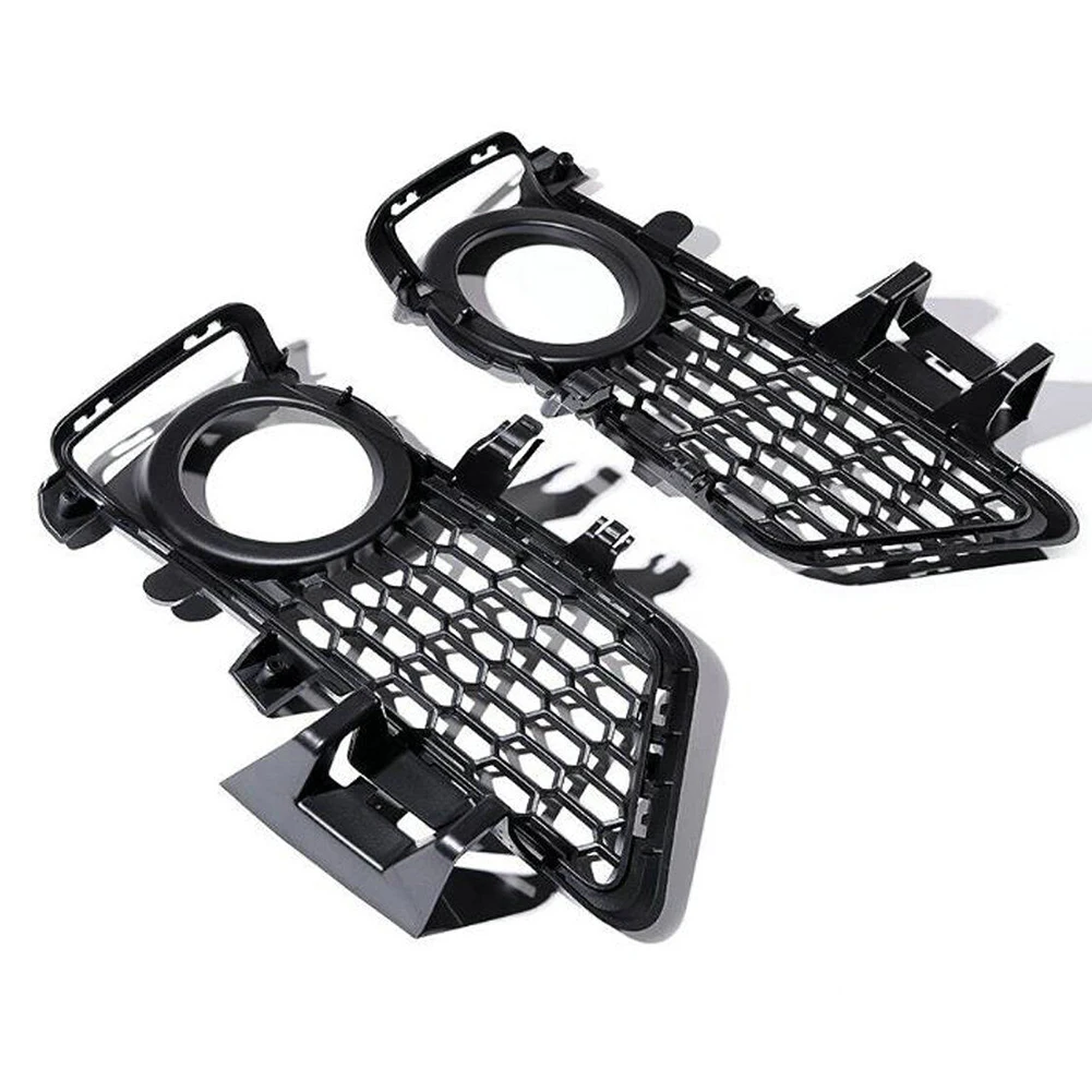 

Grille Fog Light Cover 1set 51118054155 51118054156 Accessories Black Bumper Grille Left&Right Plastic Durable