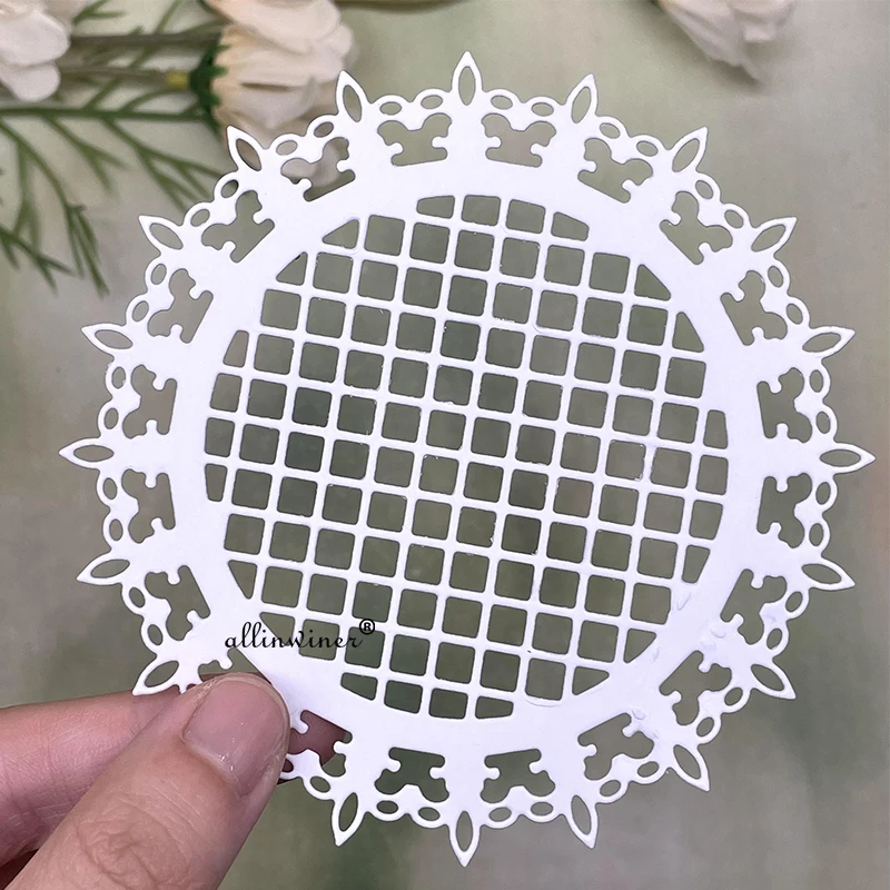 

New Lace grid disc frame DIY Craft Metal Cutting Die Scrapbook Embossed Paper Card Album Craft Template Stencil Dies