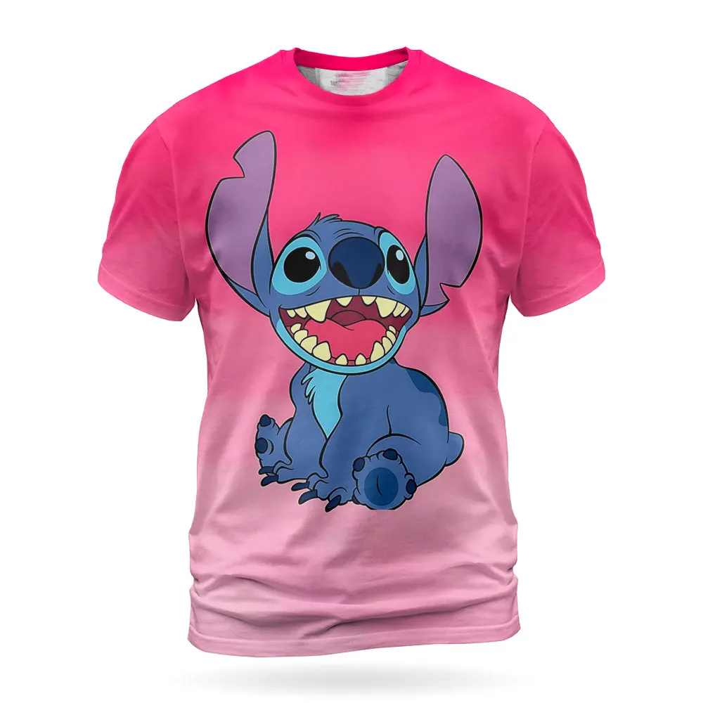 Футболка imprimé 3D CAN O et Stitch pour hommes femmes haut Kawaii sports de loisirs enfants grand mode été nouveau