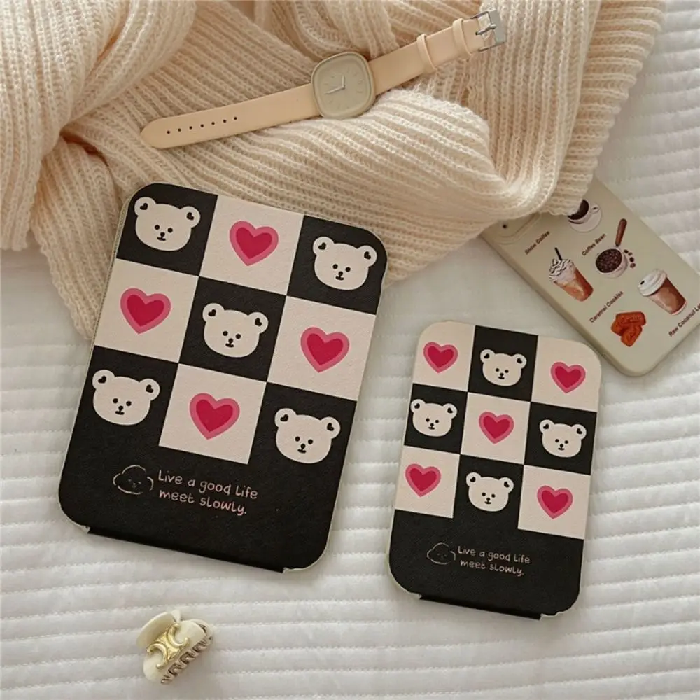 Красота из искусственной кожи настольная подставка зеркало с цветком складное