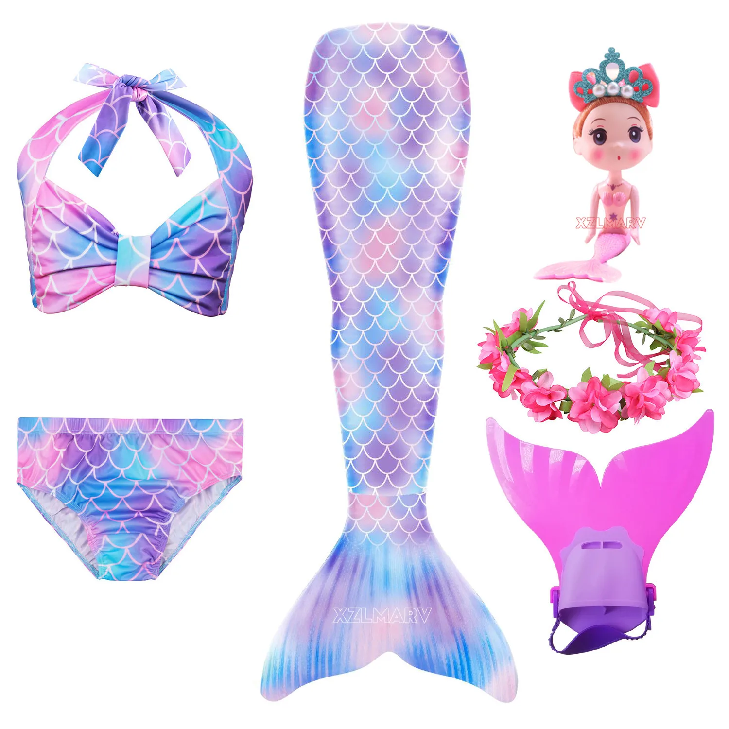 

Mermaid Costume Halloween Vestido Kids Girl Mermaid Costume Anime Cosplay Kids Dresses Swimwear Bathing Suit Swimsuit for Girls