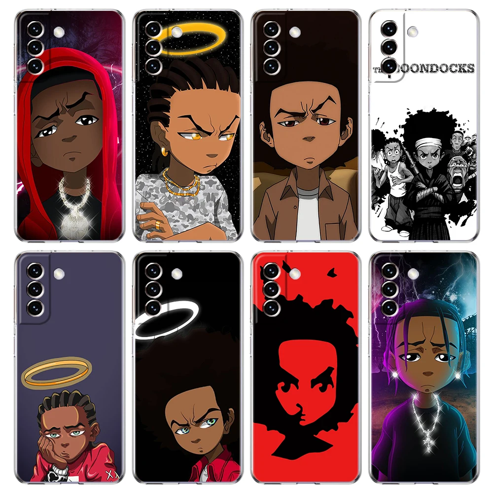 

The Boondocks Case for Samsung S23 S22 S21 S20 Ultra S20 FE S9 S8 M22 M32 M31 S10 S10E Note 20 Plus 5G Transparent Shell Capas