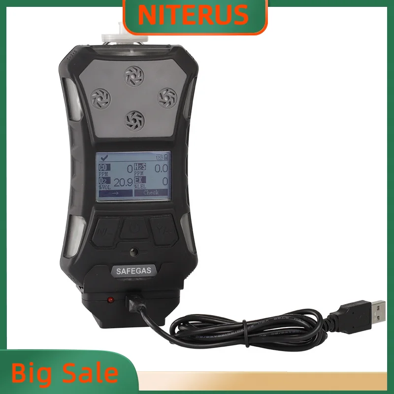 

Handheld Gas Sensor Pump Diffusion Dual Use Analyzer CO H2S CO2 HCL CL2 O2 6 in 1 Detector