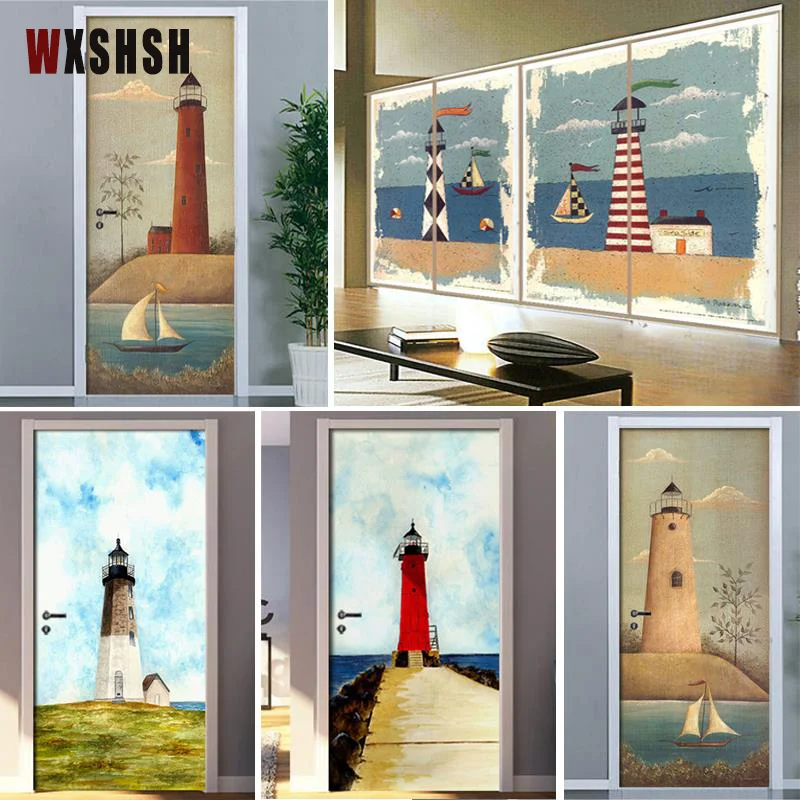 Непрозрачная статическая липкая оконная пленка с рисунком маяков, съемная Солнцезащитная декоративная матовая Тонировочная пленка raamfilms