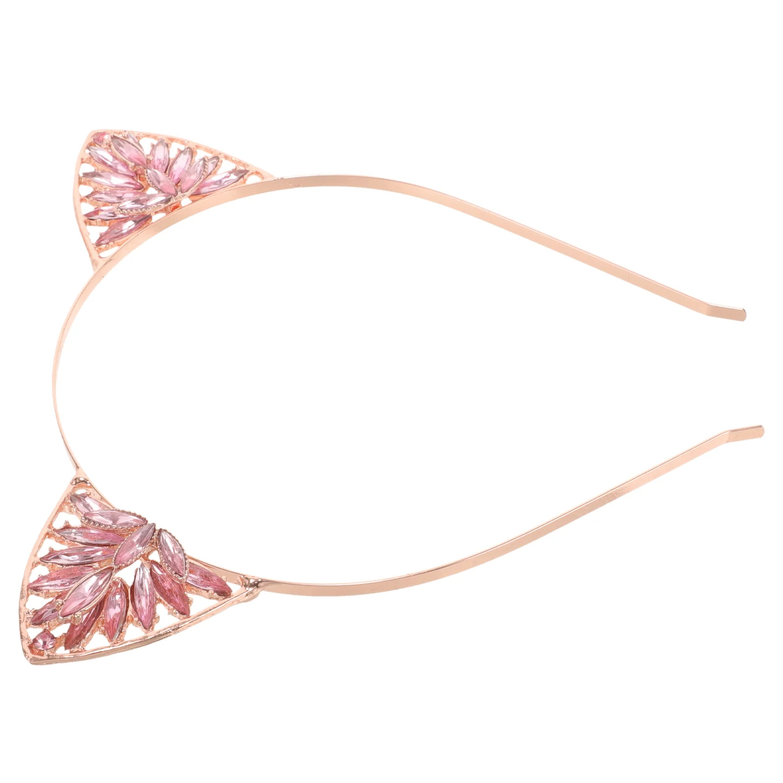 

Christmas Gift Ear Shape Hairband Diamond Hair Accessories Headdress(Rose Gold)