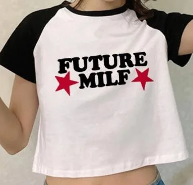 

Future milf Фея гранж fairycore женский короткий топ yk2 Harajuku 2000s cyber y2k одежда
