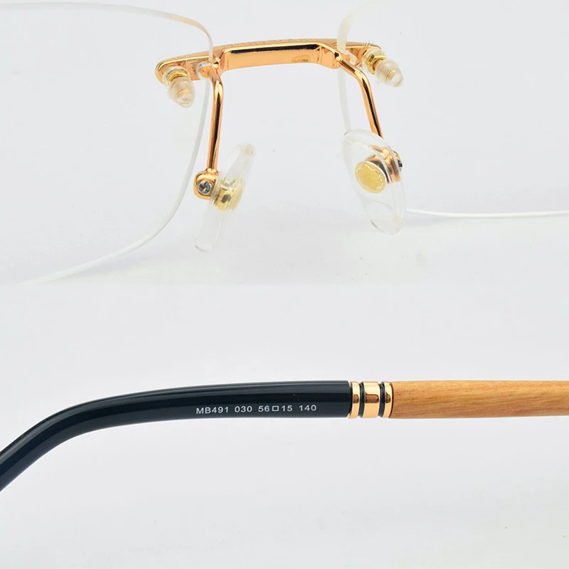 Оправа для очков без оправы деревянные титановые ретро очки коррекции миопии