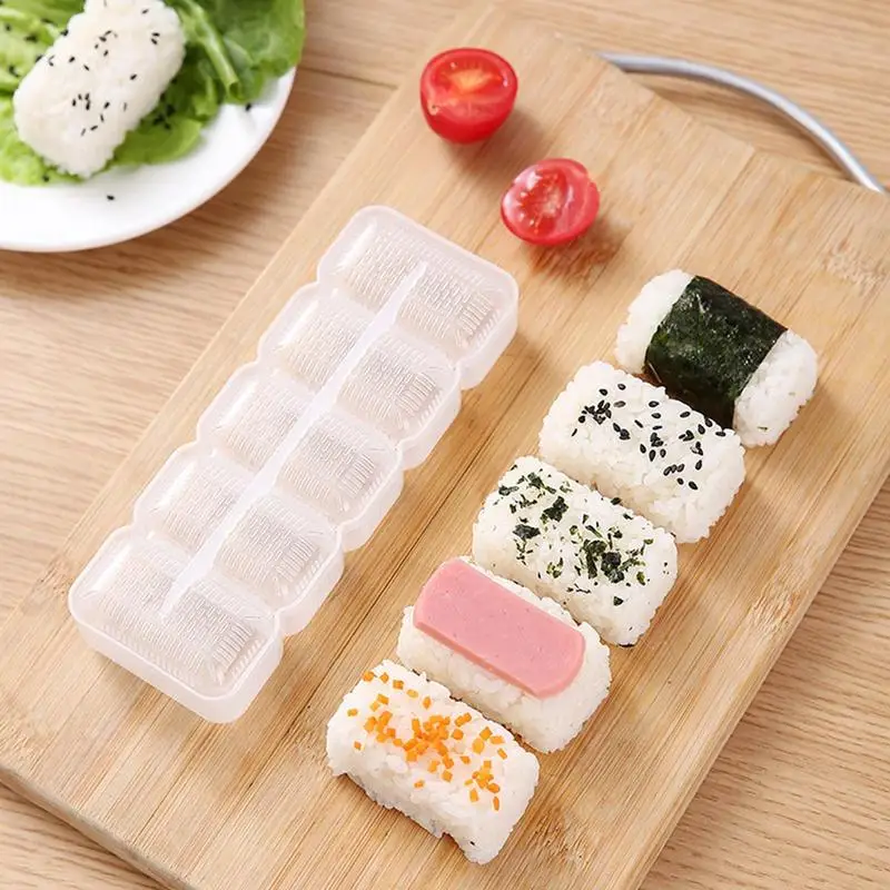 

5 Rolls Sushi Maker Non-Stick Sushi Mold Japan Sushi Mold Rice Ball Kitchen Transparent Storage Box Rice Form Bento Cooking Tool
