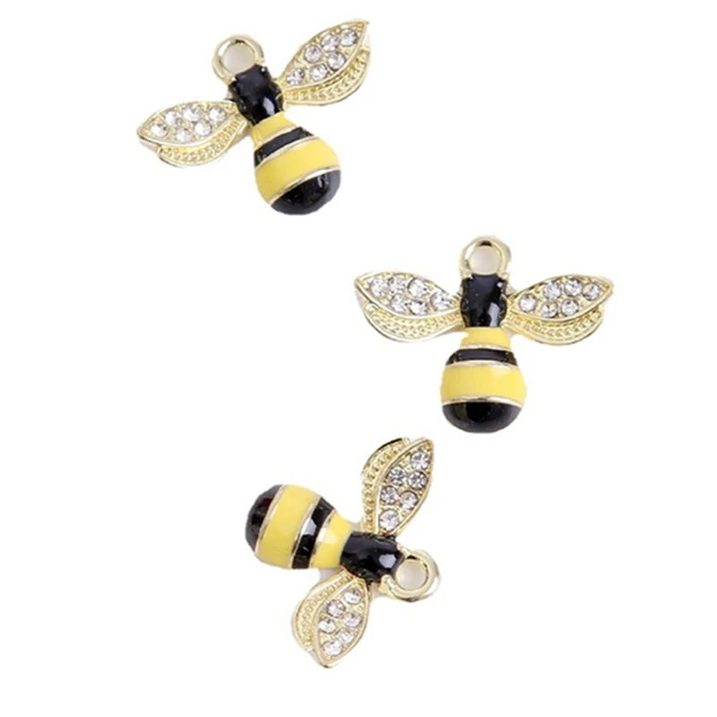 

Enamel Bee Charm For Jewelry Making Cute Earring Pendant Bracelet Necklace Charms Diy Design Charms
