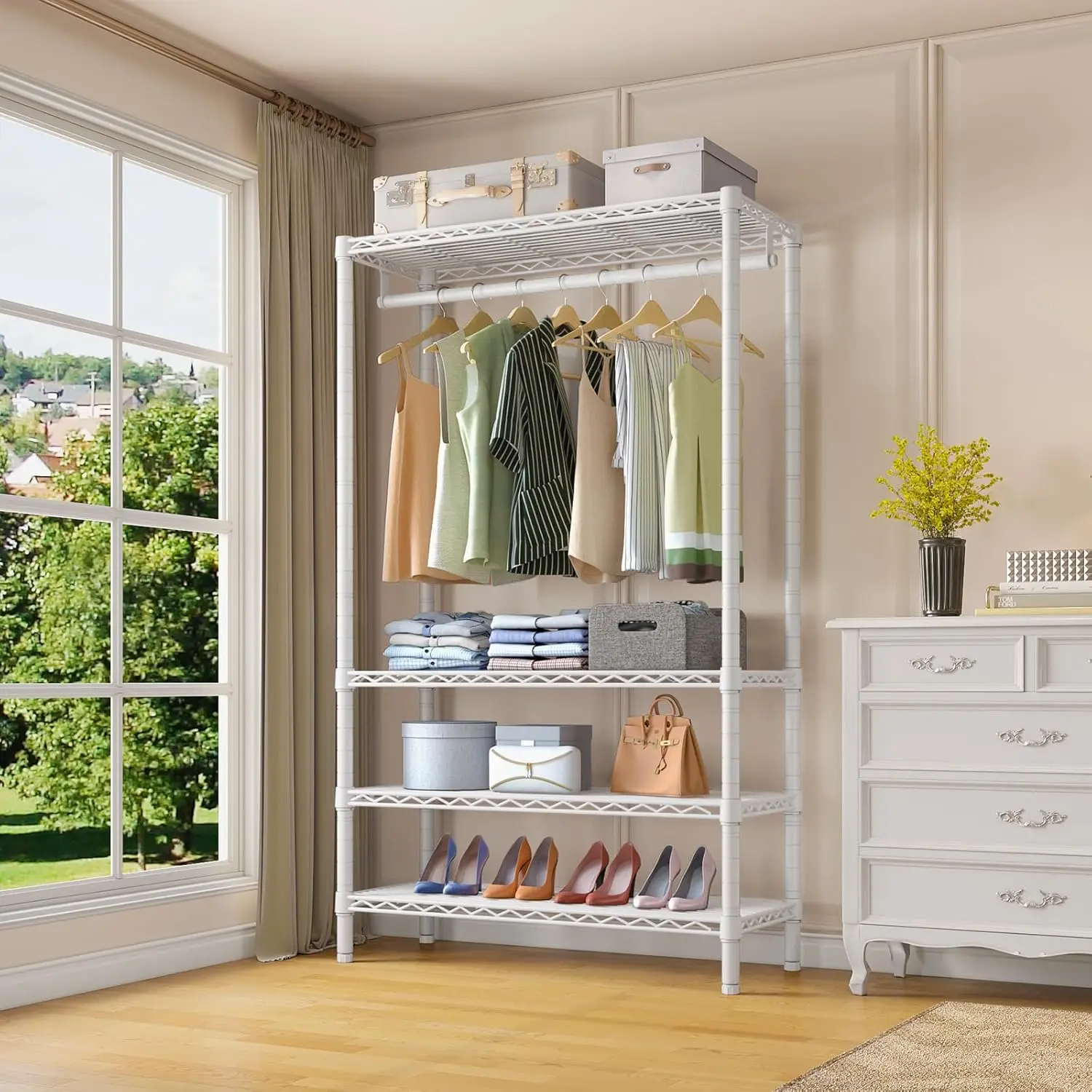 V1S проволочная вешалка для одежды подвешивания отдельно стоящая в шкафу с 4