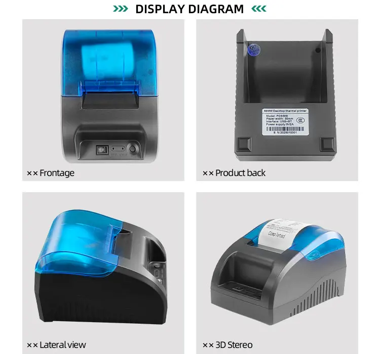 Фото Usb Bluetooth термопринтер штрих-кодов с принтеромНастройка 58 мм Android Pos система термопринтер беспроводной №5