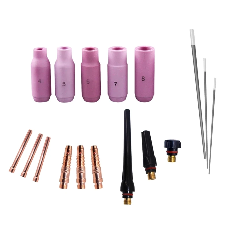 

Welding Torch Full Ceramic Conical Body Nozzle Collet Kit for Wp-17/18/26 Torch