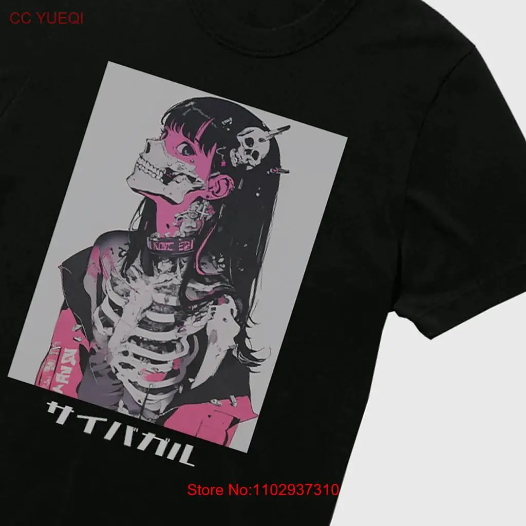 Cybercore Anime Girl T Shirt Manga Horror Clothing Pastel Goth Aesthetic Grunge apparel Japanese Streetwear 84