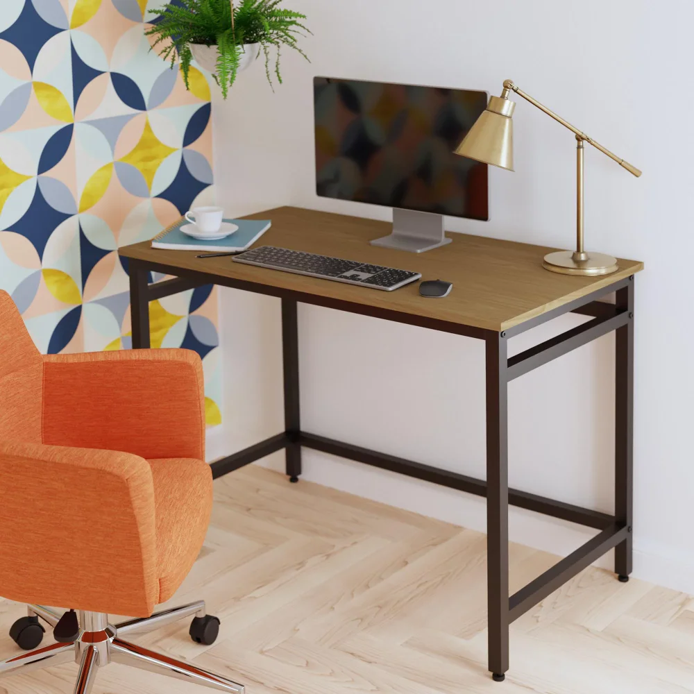 

Mayview Dean Metal Home Office Computer Desk, Brown