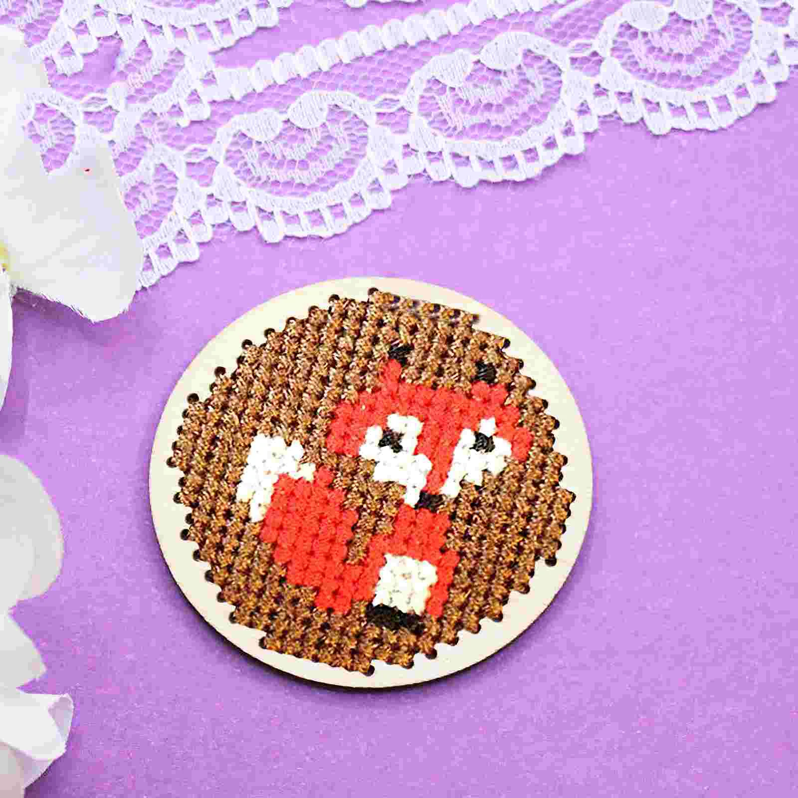 20 шт. круглые деревянные подвесные бирки пустые отверстия вышивка крестиком