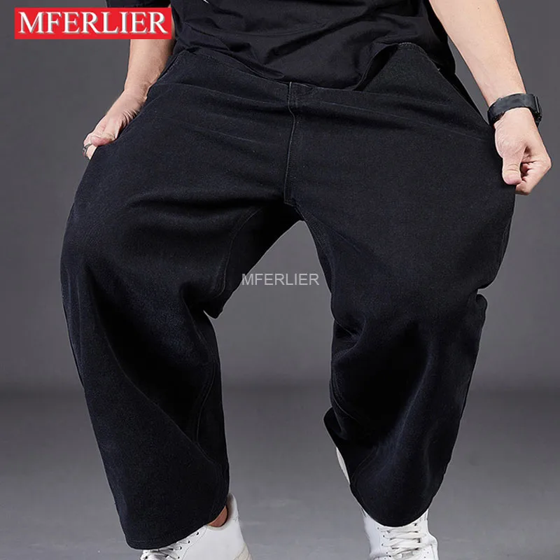 

Autumn Spring Large Size Jeans For Men Cotton Loose Long Pants