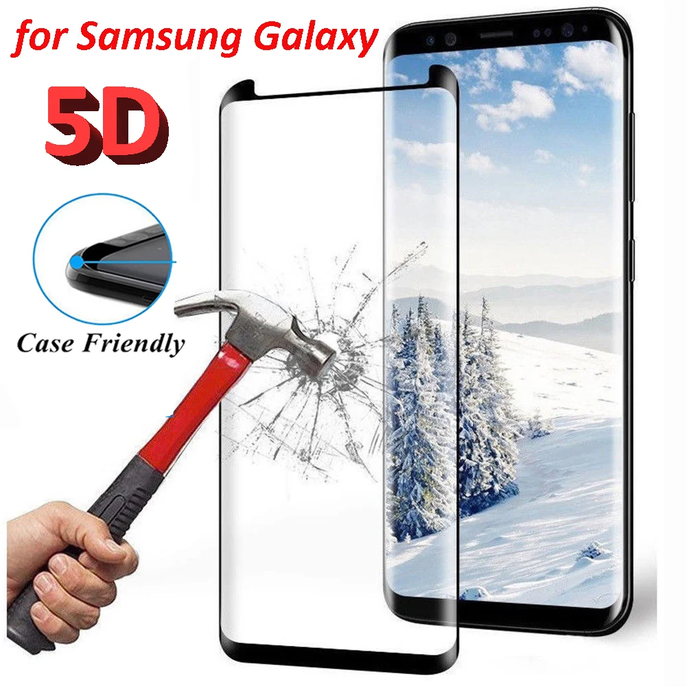 9H Curved Edge 5D Tempered Screen Glass Protector for Samsung Galaxy S8 /S8 Plus /S9 /S9 Plus/ Note8/ Note9 /Note10 Protectors