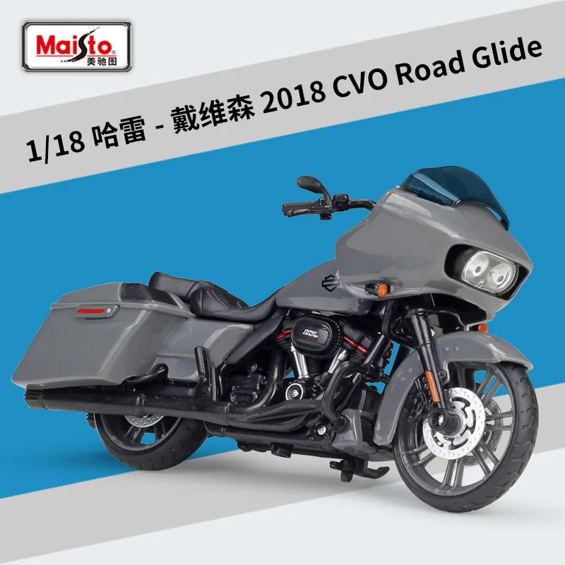 

Toys Cars Maisto 1:18 Model Car Simulation Alloy Motorcycle Harley 2002 FLTR Road Glide Metal Children's Toy Gift Collection