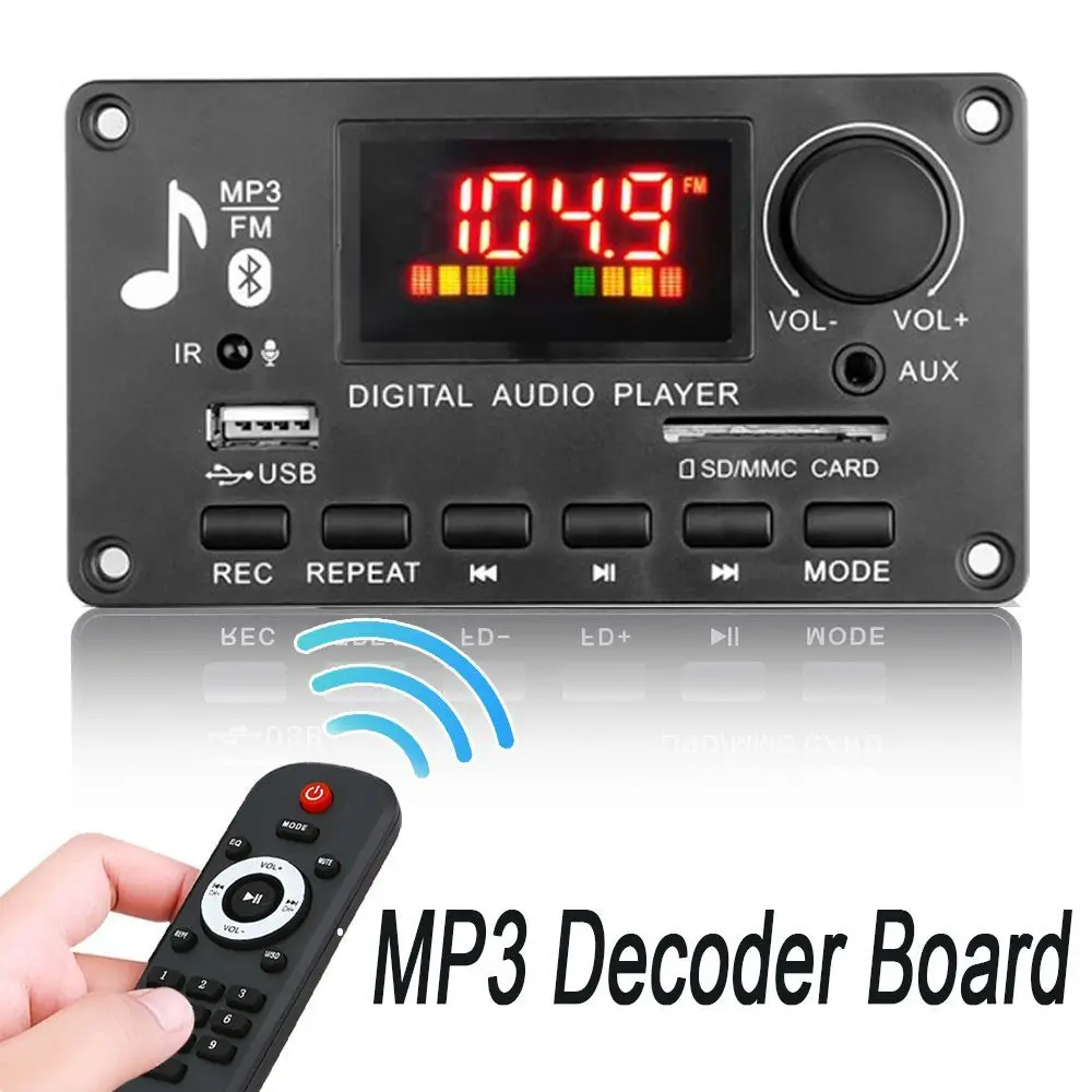 

2x40 Вт усилитель MP3 декодер плата регулятор громкости Bluetooth Автомобильный плеер USB записывающий модуль линия в FM AUX радио громкой связи