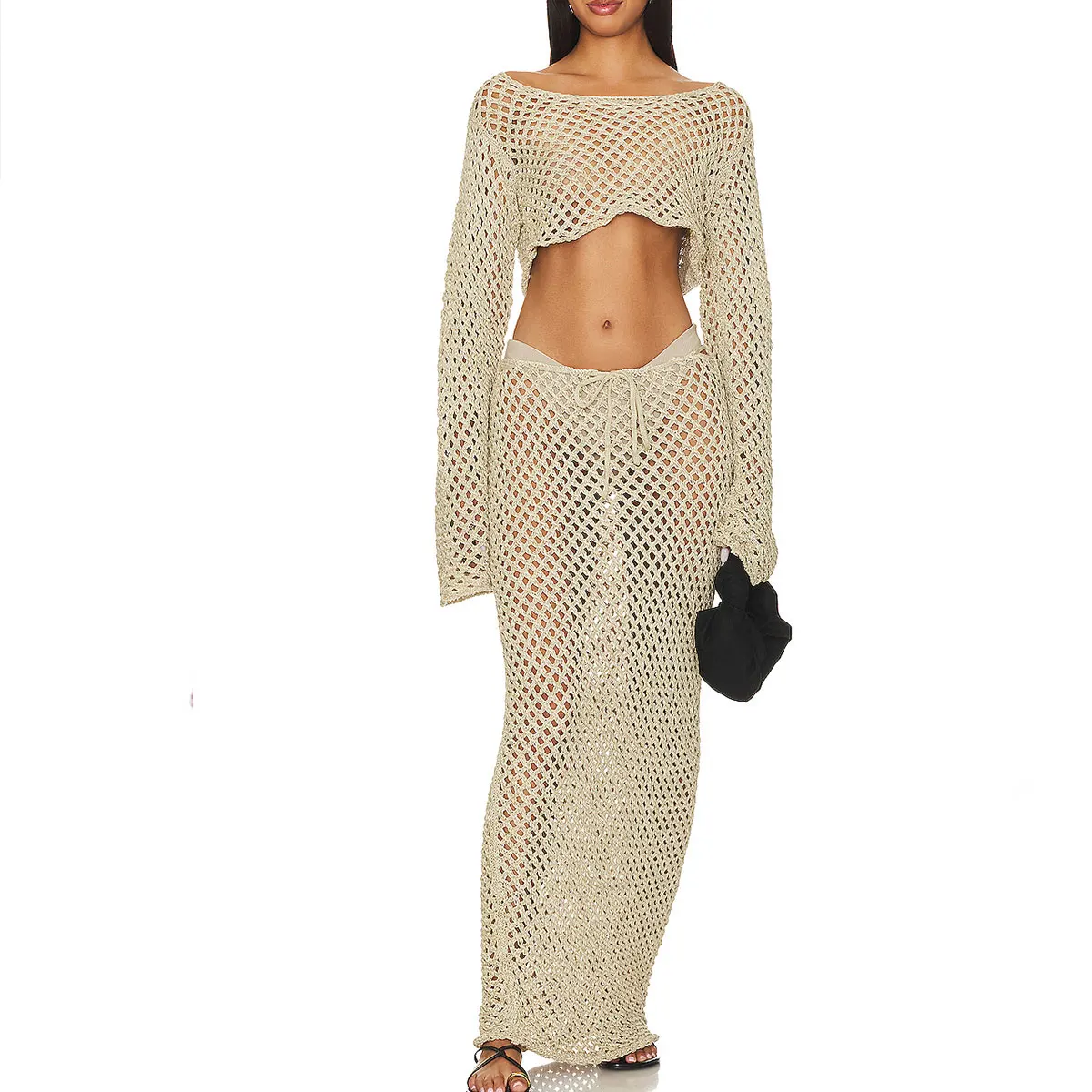 

Beach Outlet Women 2023 Swimsuit Dress Outfit Swim Cover Up Knit Hollow Out Sexy Suit Skirt Summer Solid Spandex Beachwear For