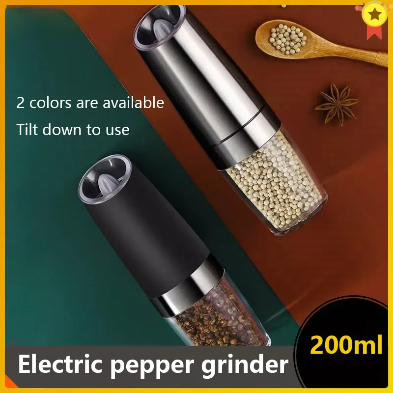 

Automatic Mill Pepper and Salt Grinder LED Light Peper Spice Grain Mills Porcelain Grinding Core Mill Kitchen Tools