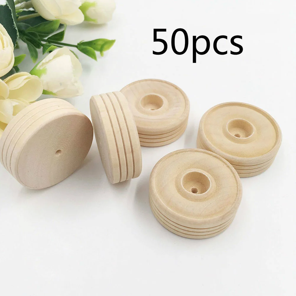 

Wheels Wooden Wood Wheel Toy Crafts Toys Mini Diy Unfinshed Car Cars Treaded Unfinished Craft Round Hobby Classic Axle Hole