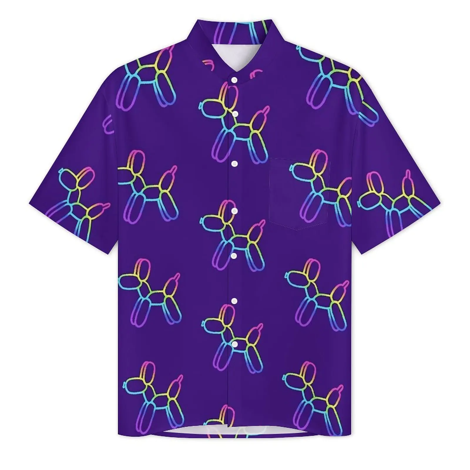 Пляжная рубашка с радужным воздушным шаром мужские модные повседневные рубашки