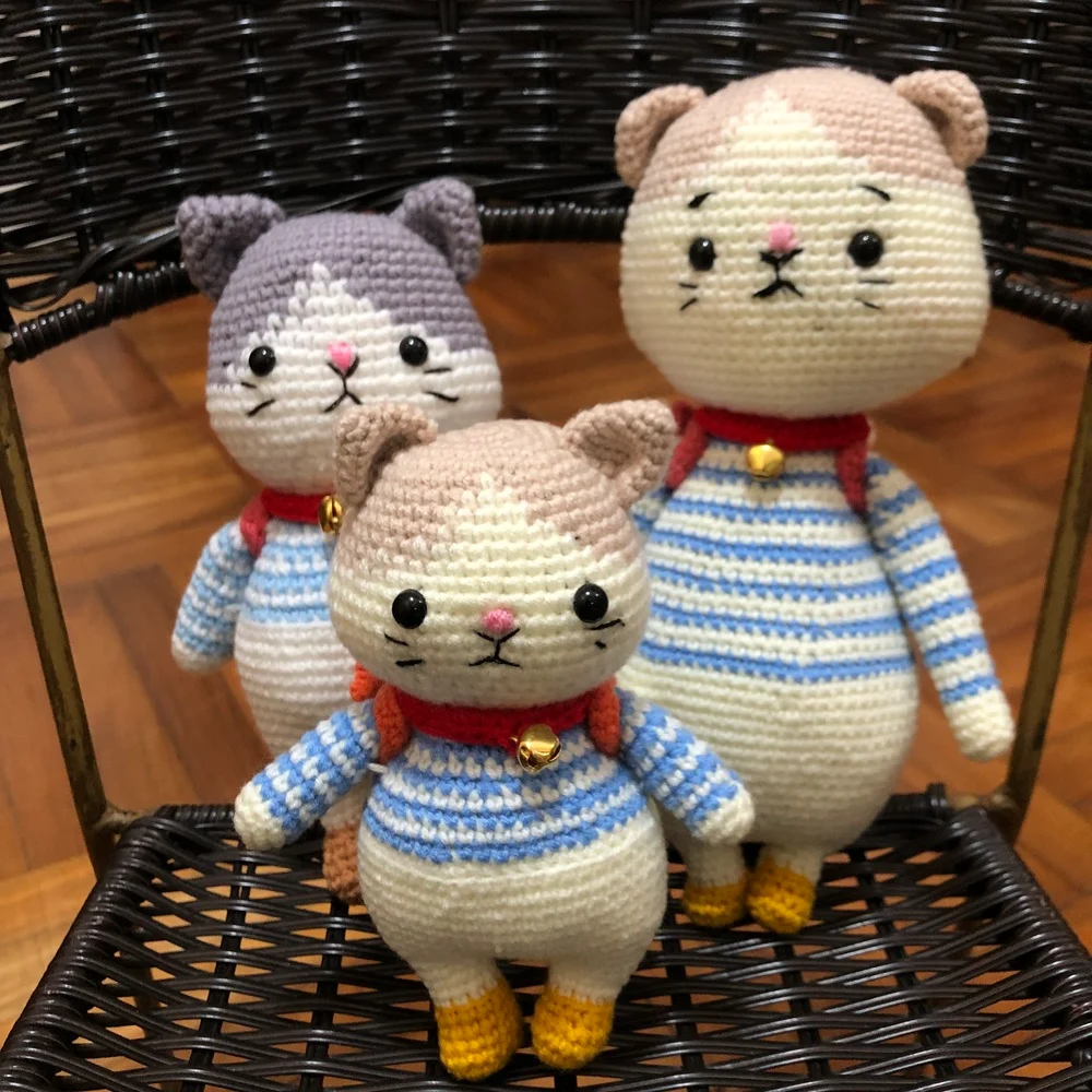 

Exclusive custom hand-woven plush cat kawaii plush doll DIY ornaments pet children's toys 20cm Japanese anime doll diy toys