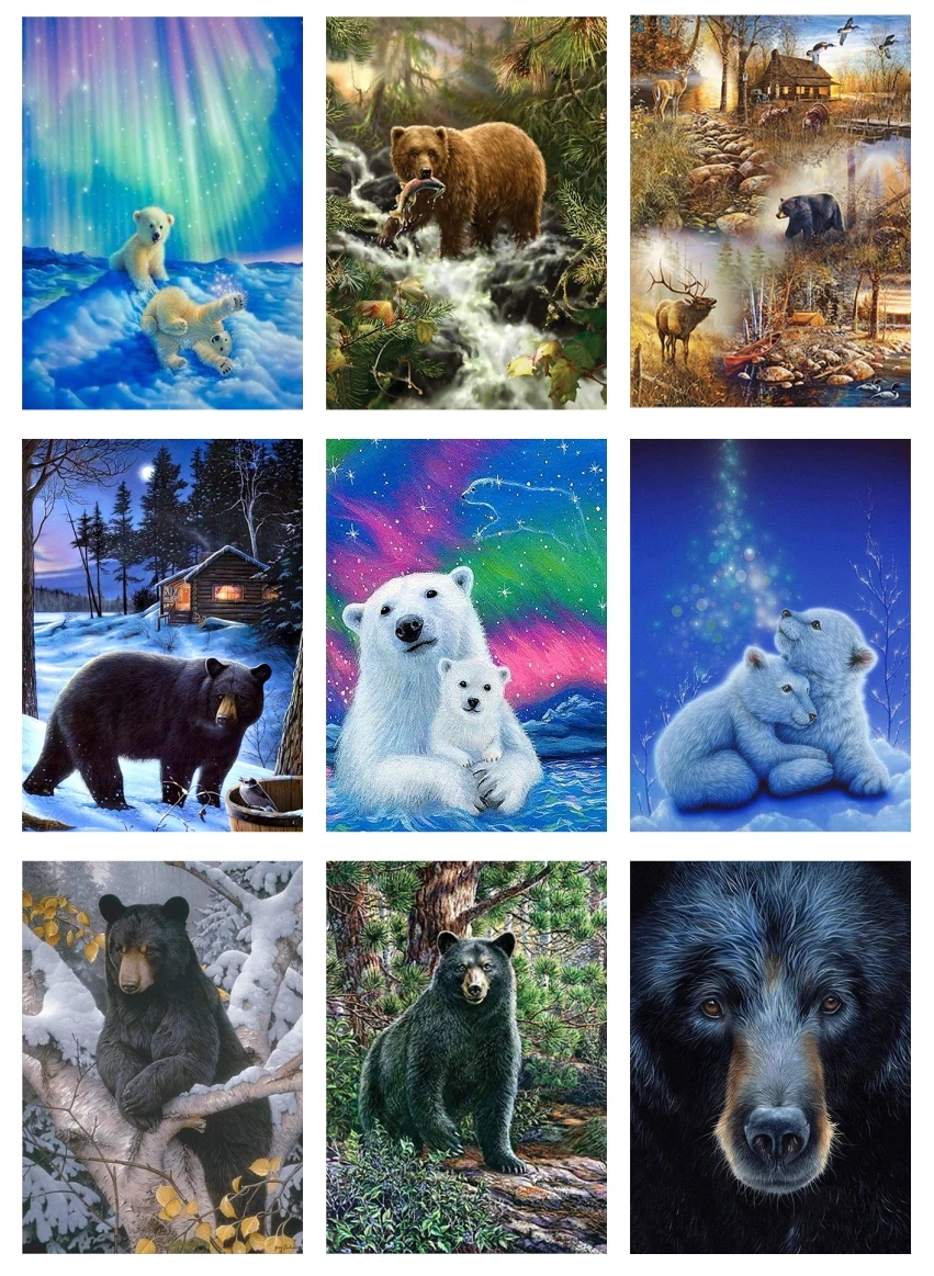 

5D Diamond Painting Bear Diamond Art for Adults and Kids Embroidery Diamond Mosaic Home Decor