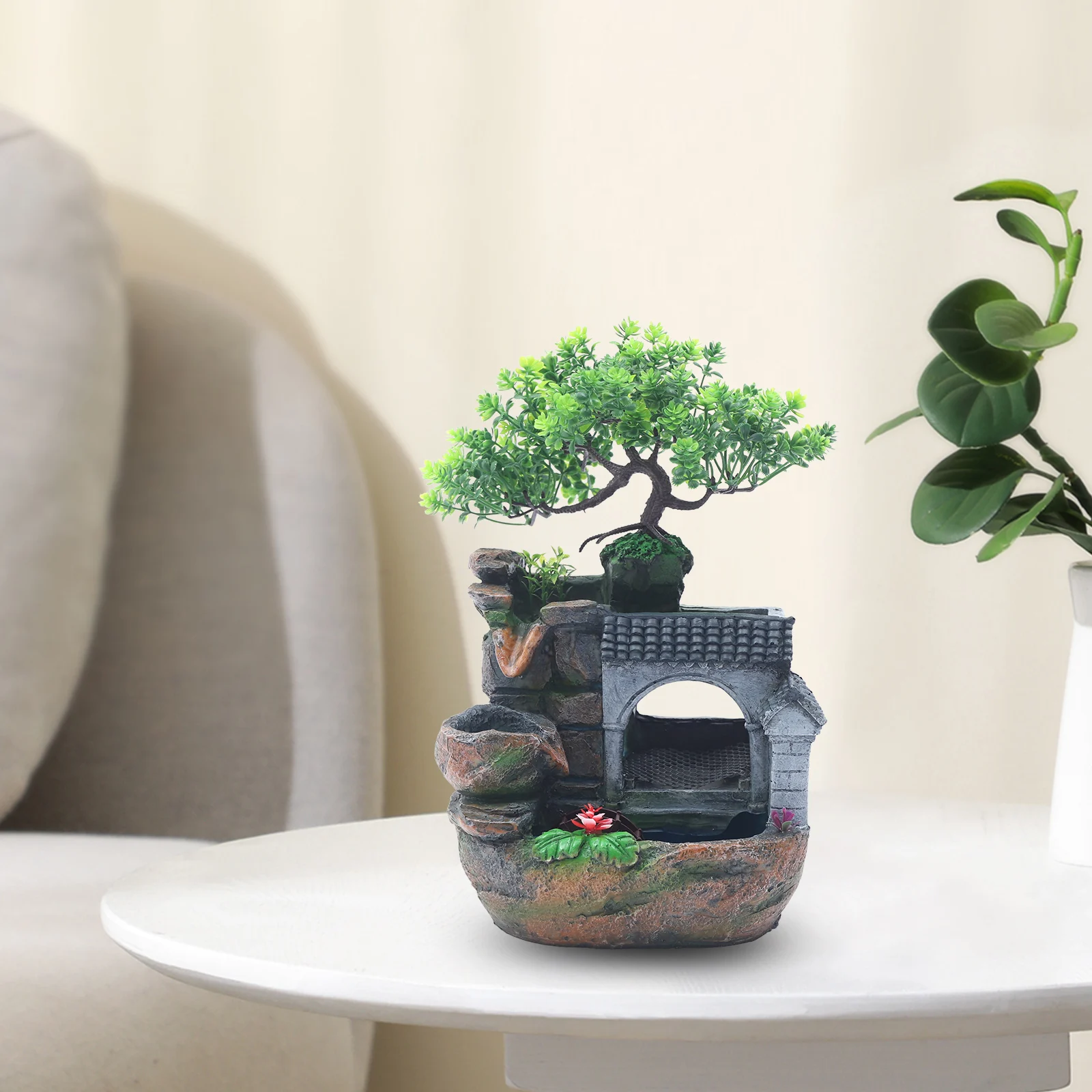 Настольный фонтан Bymaocar с водопадом настольный декор со светодиодным водяным