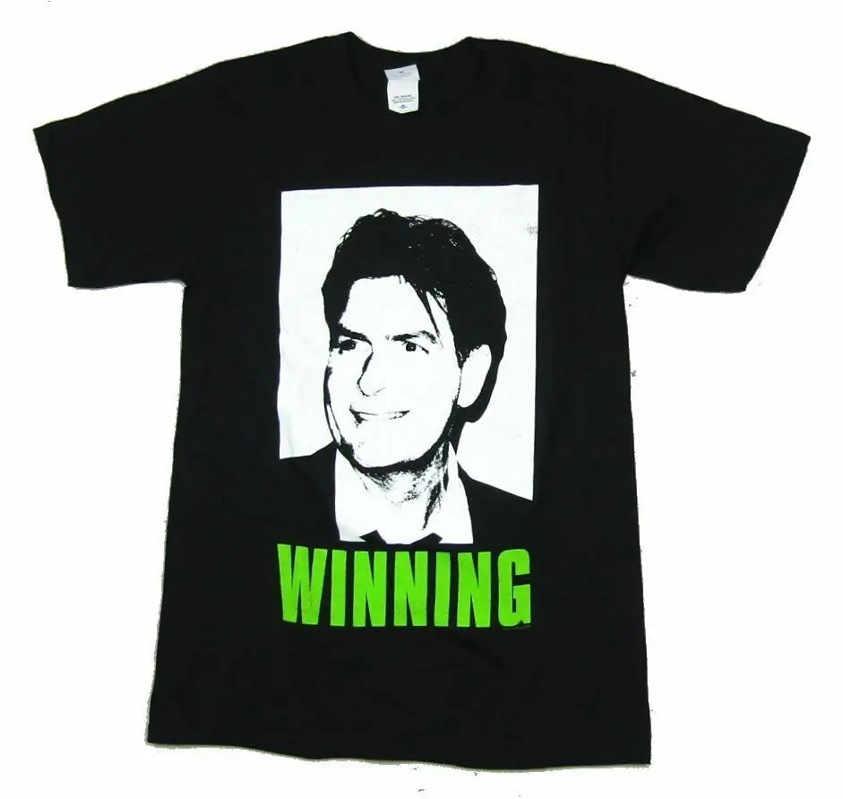 

Charlie Sheen Winning Picture Image Black T Shirt New