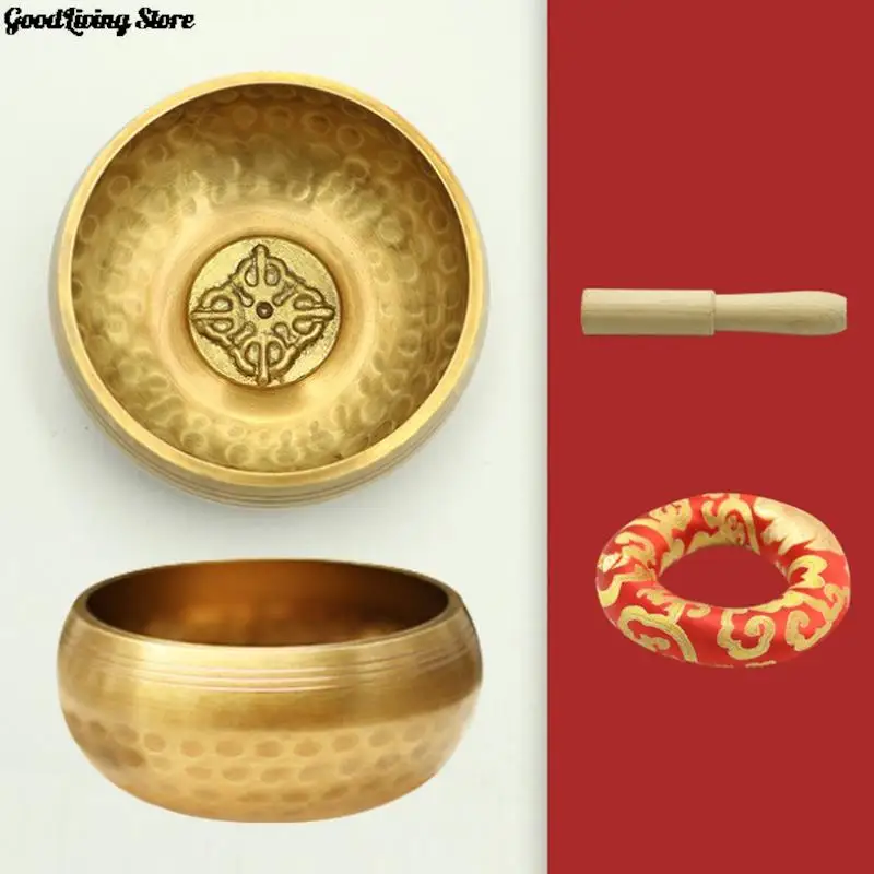 

Nepal Tibetan Buddhist Bowl Handmade Singing Bowl Set Cushion Mallet Meditation Storage Bag Meditation Singing Bowl