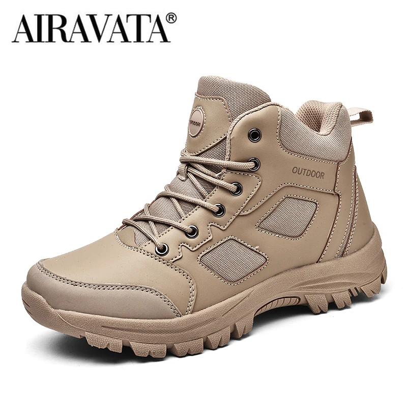 Men Tantical Boots Outdoor Classical Combat Boots Thick Platform Male Walking Shoes Mens Sneakers Plus Size 49