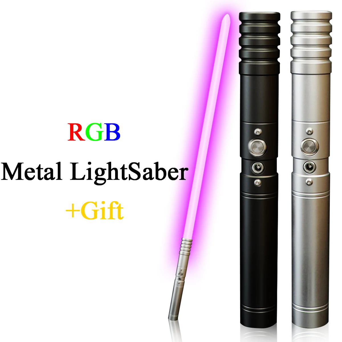 

Металлический световой меч RGB, 7 цветов, меняющий цвет, косплей FX Force Blaster, лазерный меч со светодиодной блокировкой светильник световой меч, д...
