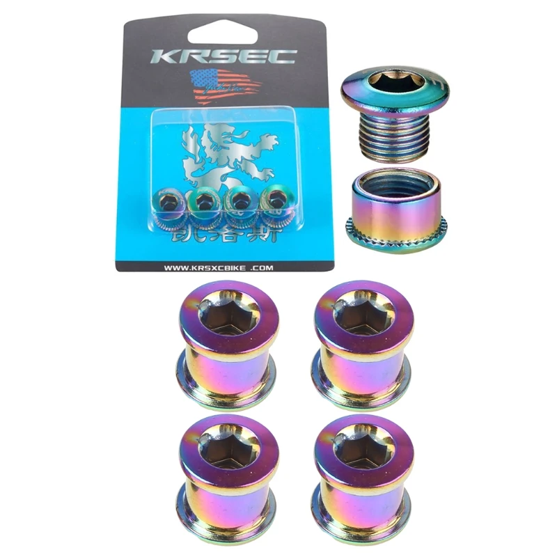 

4pcs 6/8mm Mountain Road Bike Crankset Chainring Bolts MTB Chainwheel Screws