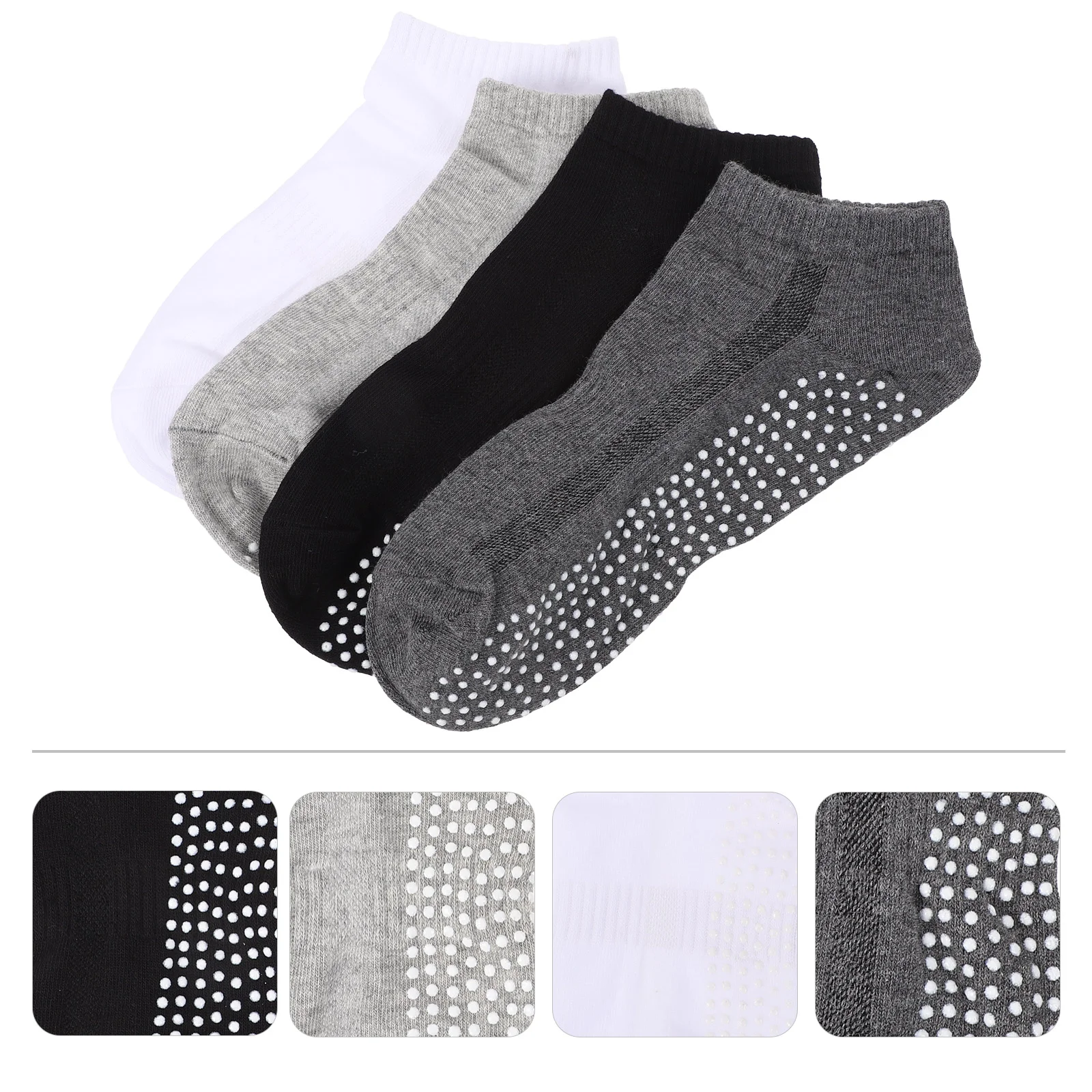 

4 Pairs Practical Yoga Socks Non-slip Sports Socks Sweat Absorbing Socks
