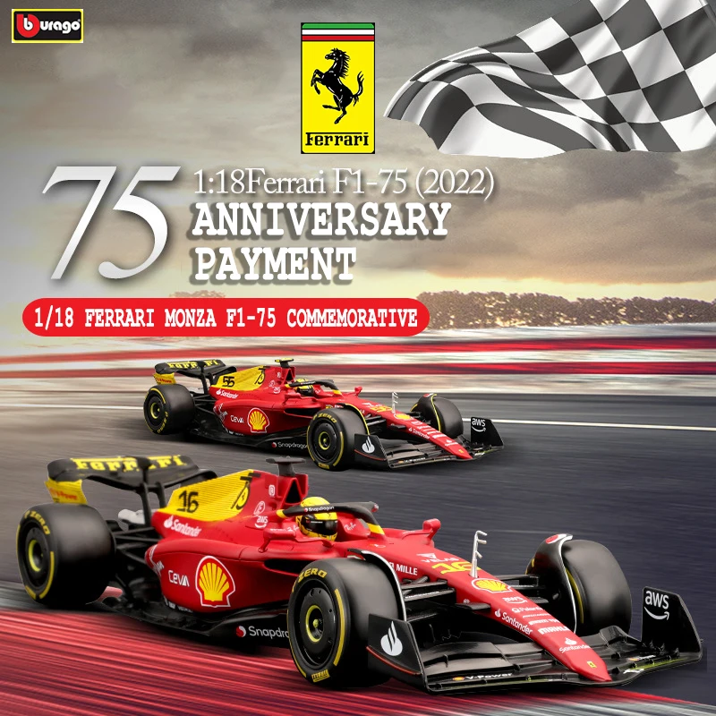 

Модель автомобиля Bburago в виде дорожки Ferrari Monza, модель модели 16 #55 F1, литье под давлением, коллекционная Подарочная игрушка