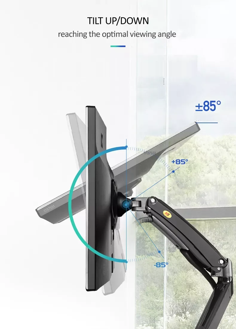

2023NB F100A Gas Spring Arm 22-35 inch Screen Monitor Holder 360 Rotate Tilt Swivel Desktop Monitor Mount Arm with USB3.0 Portss