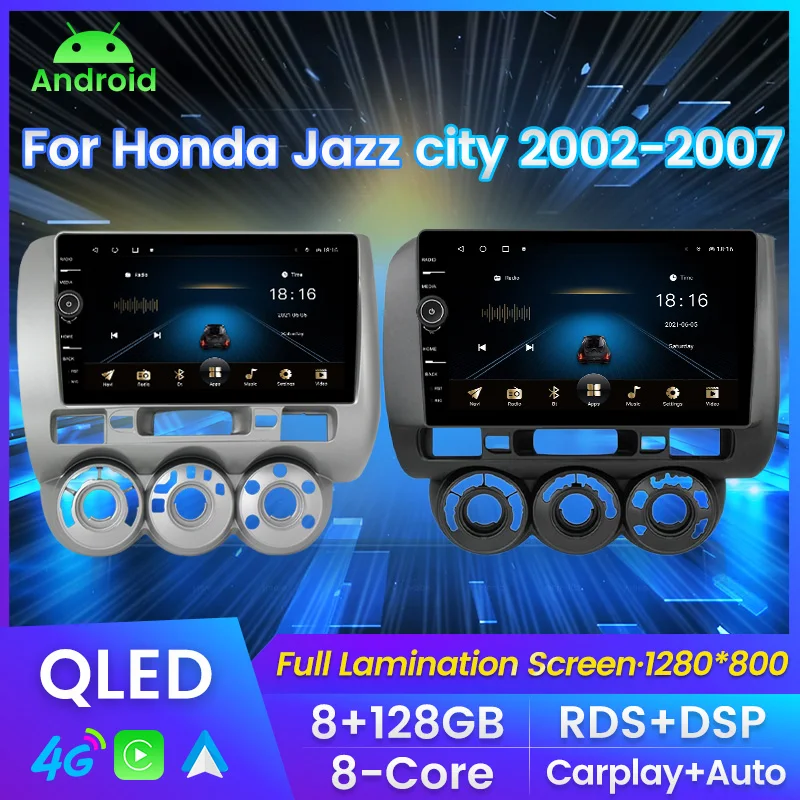 

Автомагнитола MLEVOLIN для Honda Jazz city 2002-2007, мультимедийный проигрыватель с GPS-навигацией, QLED android 11 Carplay, автомагнитола на android