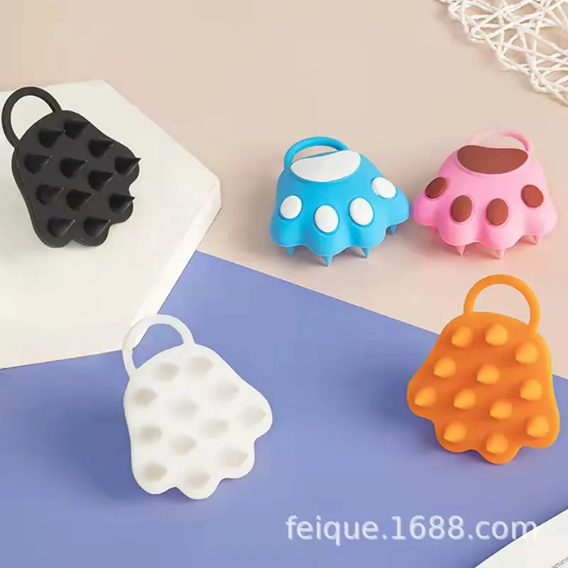 

Home Silicone Shampoo Brush Home Student Stress Relief Massage Cross-border Hot Head Cat Claw Massage Health Comb