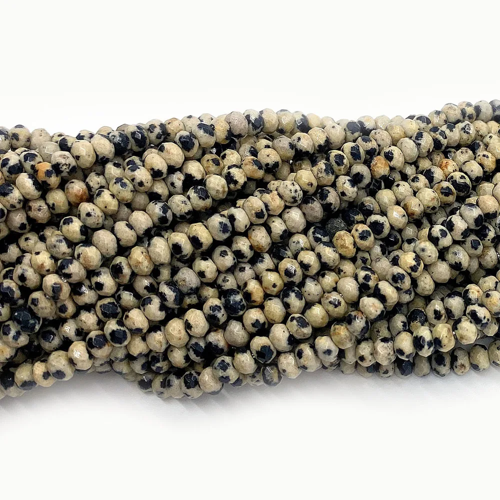 Круглые граненые бусины ювелирные изделия из пятнистого камня для изготовления
