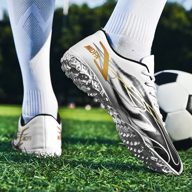 Professional Football Sneakers for Men Fashion Cool Long Spikes Soccer Shoes Outdoor Running Sports Shoes Size 32-47