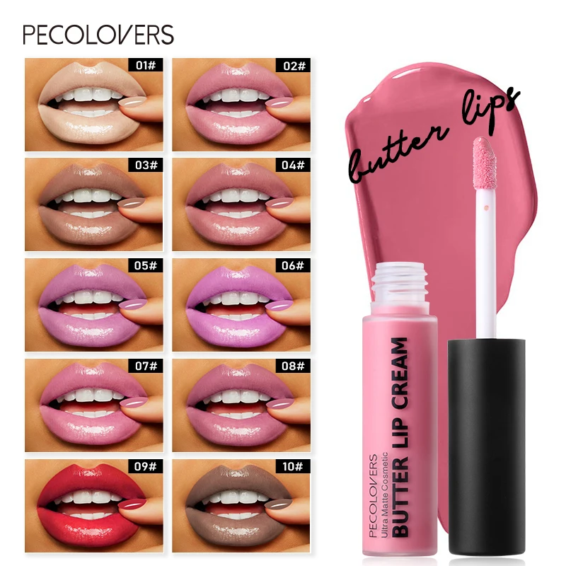 

PECOLOVERS Lip Makeup 10 Color Silky Vitamin E Butter Lip Ceram Lipgloss