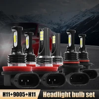 car led light bulb high brightness headlight fog light kit high and low beam h11 6000k white 9005 light bulb auto accessories