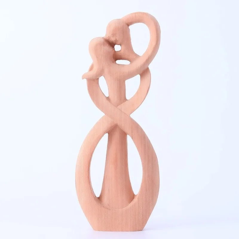dia dos namorados casal escultura em madeira ornamentos coracao para coracao personagem 04