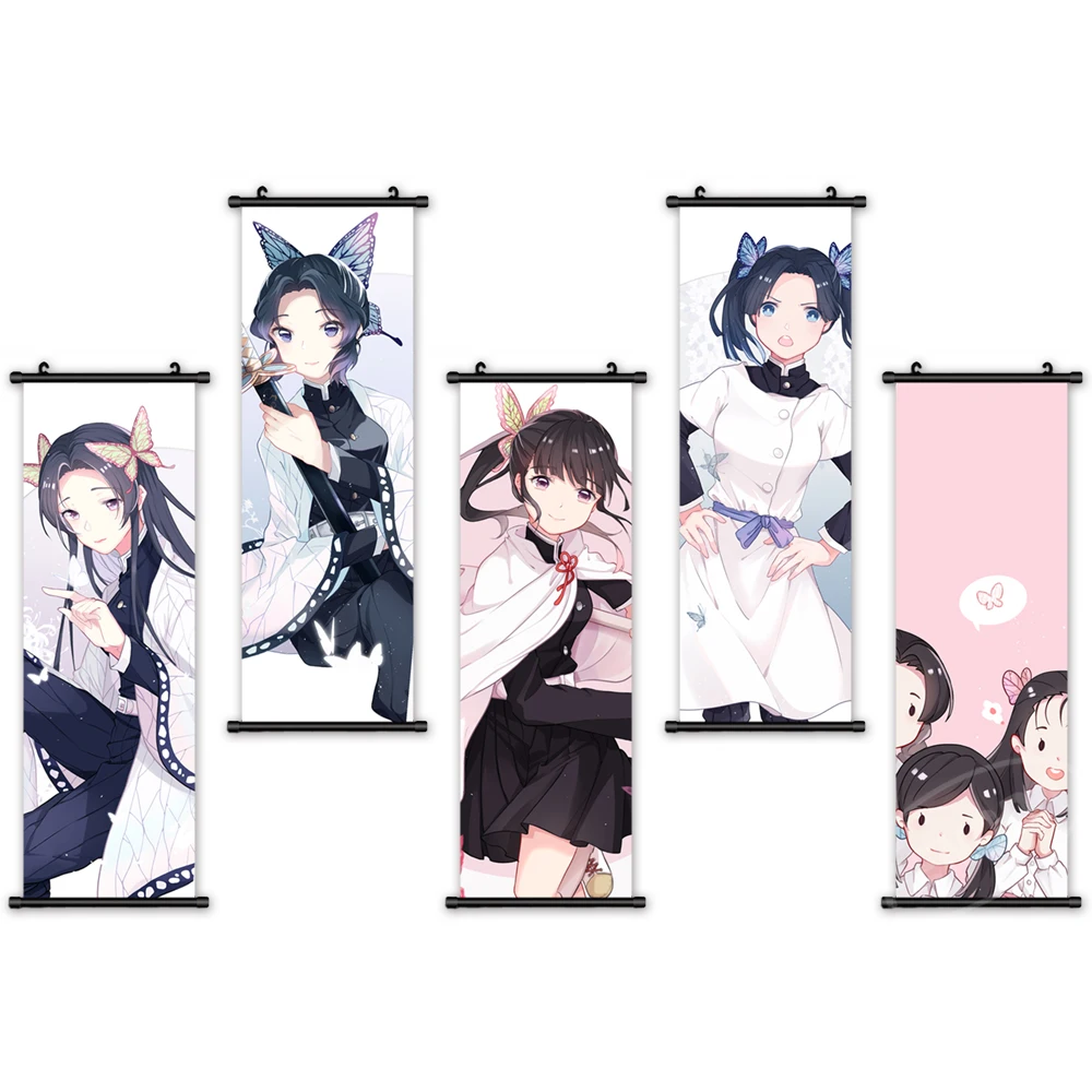 

Posters Canvas Printed Painting Anime Wall Art Kimetsu No Yaiba Tanjirou Nezuko Picture Home Decor Mural Plastic Hanging Scrolls