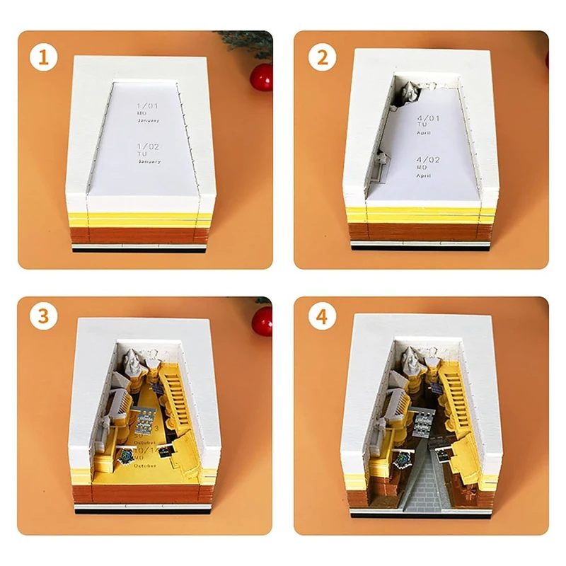 3D-календарь резьба по бумаге со светодиодной подсветкой бумажная подарочное